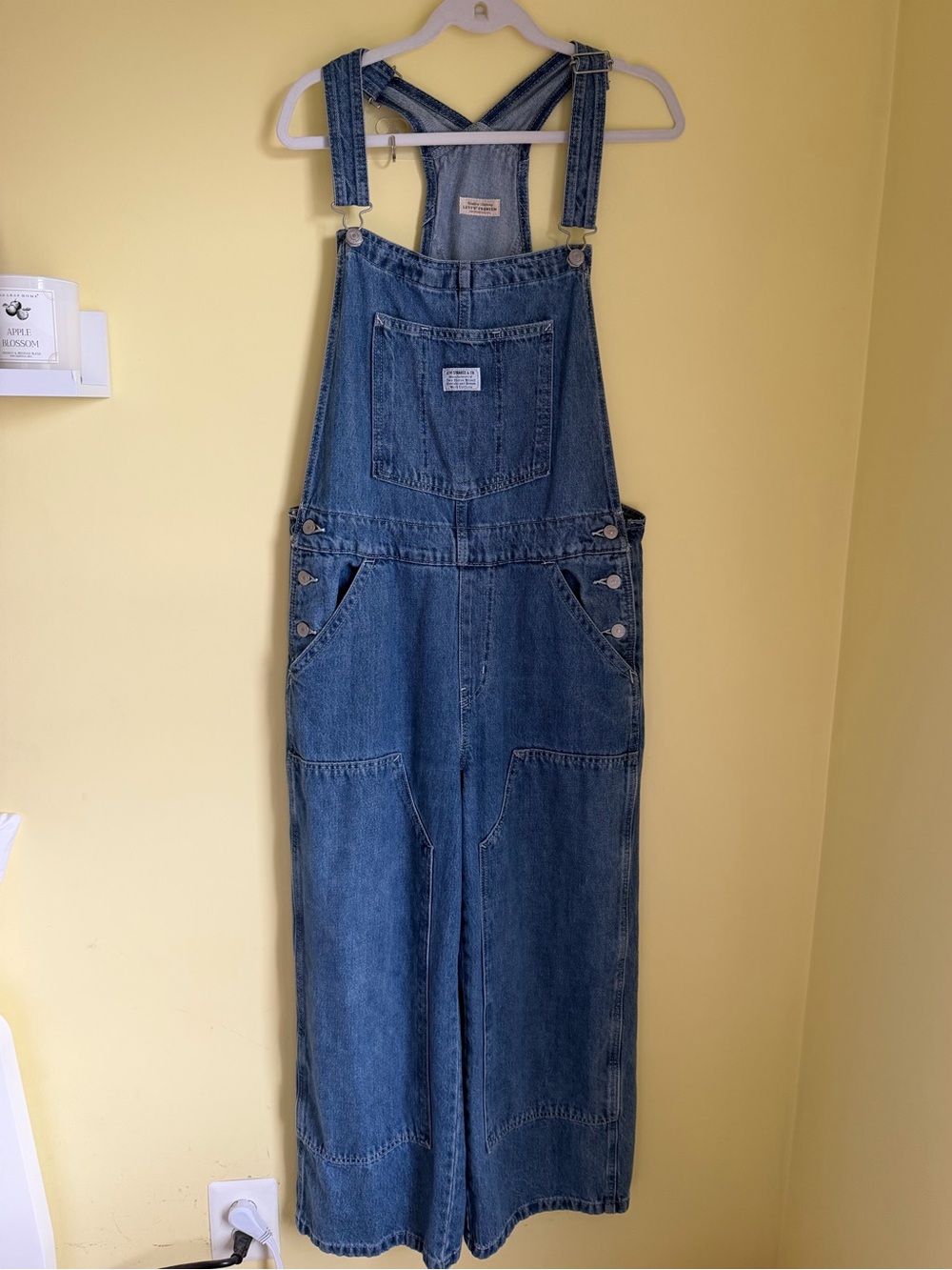 Levi’s Straight Leg Blue Denim Overalls for women L
